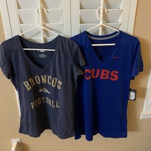 Denver Broncos Football T & Chicago Cubs T